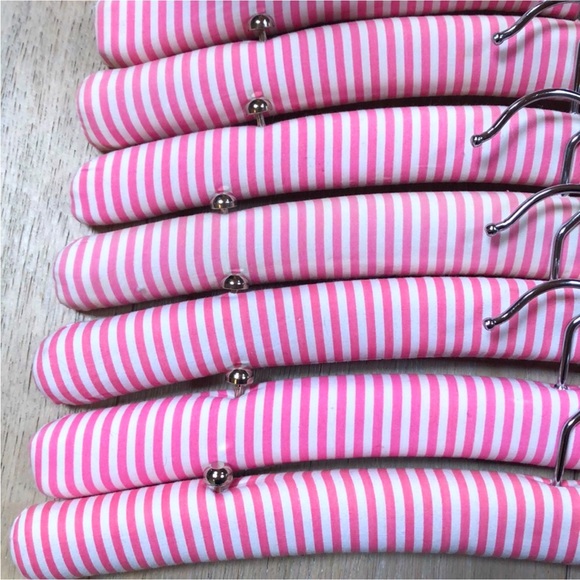 Vintage Victoria Secret PINK  Striped Hangers Set of 10 - Picture 4 of 6